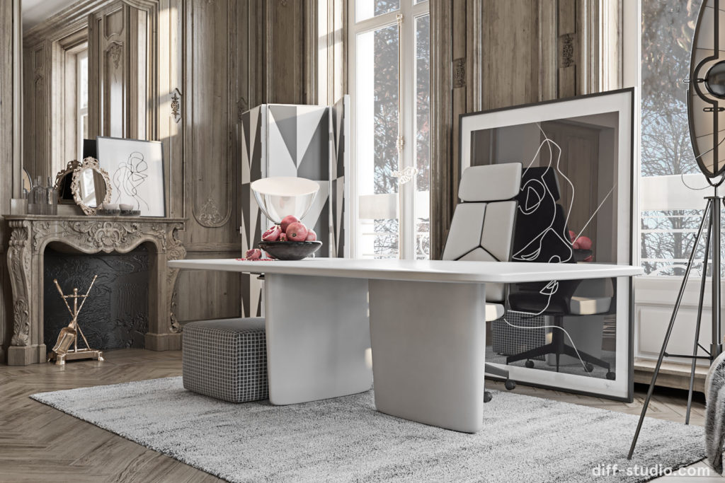 Majestic Luxury: Modern Meets Classic Workroom Design — Home Office Bits